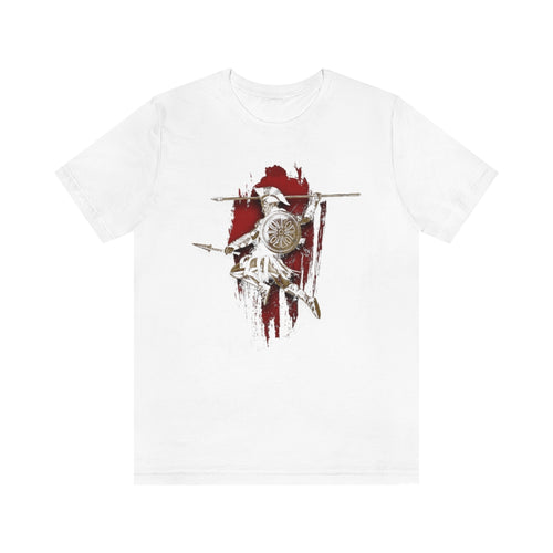 Spartan Attacking With Spear And Sword T-Shirt - KultOfMars